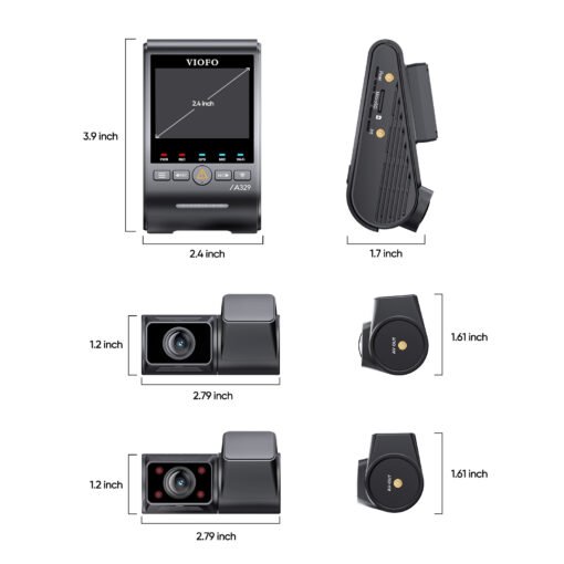 VIOFO A329S 3CH dimensjoner