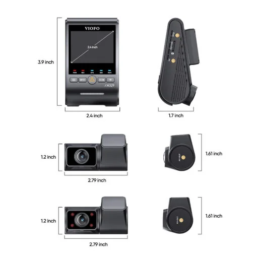 VIOFO A329S 3CH dimensjoner
